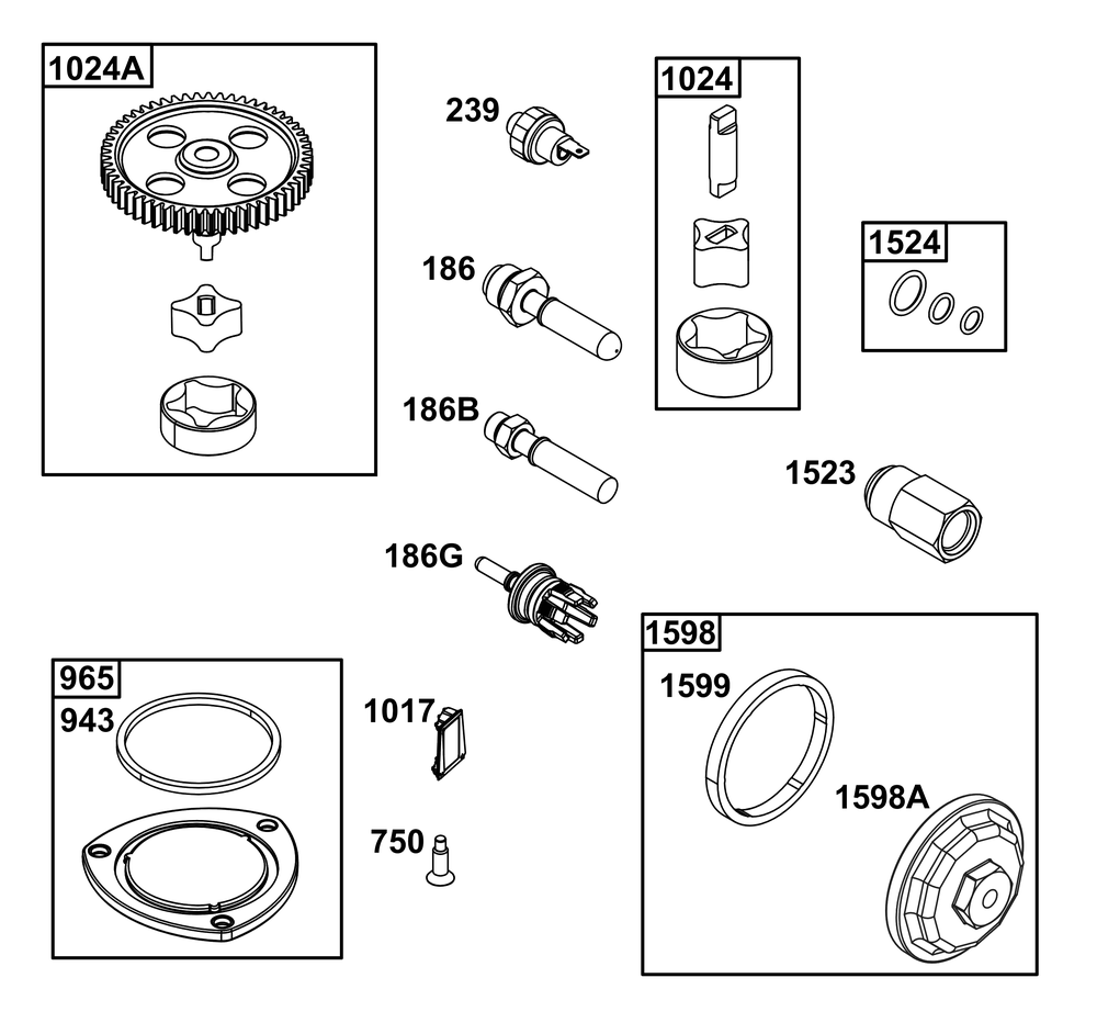 Lubrication Group Diagram and Parts List for 49E877-0022-G1 400000 - 699999 Briggs and Stratton Engine